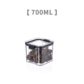 1pc 15.5oz/23.6oz/32.1oz/43.9oz/60.8oz Food Storage Container with Lid; Clear Plastic (Capacity: 700ml)