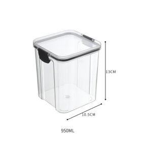 1pc 15.5oz/23.6oz/32.1oz/43.9oz/60.8oz Food Storage Container with Lid; Clear Plastic (Capacity: 950ml)