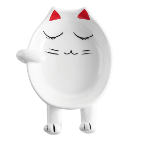 1pc Cat Spoon Rest; Ceramic Cute Spoon Holder (Style: Set B)