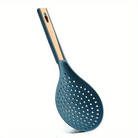 1pc New Multi-functional Large Filter Spoon Kitchen Long Handle (Color: Blue Yellow)