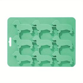 Ice Cube Silicone Tray Molds Trays Dog Mold Chocolate Dachshund (Color: Light Green)