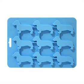 Ice Cube Silicone Tray Molds Trays Dog Mold Chocolate Dachshund (Color: Light Blue)