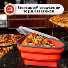 Silicone Pizza Container Reusable Triangular (select: C05N-red)