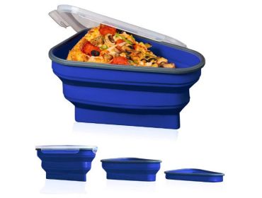 Silicone Pizza Container Reusable Triangular (select: C05N-blue)