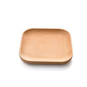 Kitchen Supplies Rectangular Cutlery Tray Tea Tray (Color: Natural, size: 12.8x12.8x1.5 cm)