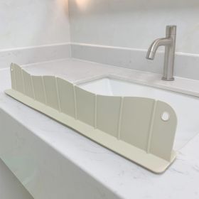 1pc Silicone Sink Faucet Mat Splash Guard; Kitchen Sink Draining Pad Behind Faucet (Color: Beige, size: L(splash Guard))