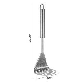 Stainless Steel Manual Potato Press; Baby Food Masher; Wavy Potato Press (Color: Round Hole Potato Press)