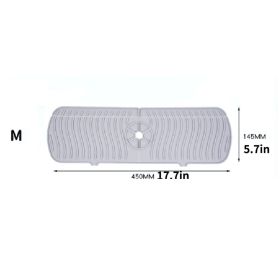 1pc Silicone Sink Faucet Mat Splash Guard; Kitchen Sink Draining Pad Behind Faucet (Color: Gray, size: M)