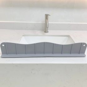 1pc Silicone Sink Faucet Mat Splash Guard; Kitchen Sink Draining Pad Behind Faucet (Color: Gray, size: L(splash Guard))