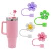 3pcs Cherry Blossom Silicone Straw Cover Cap for Stanley Cup, 10mm 0.4in Straw Tips Lids