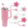 3pcs Cherry Blossom Silicone Straw Cover Cap for Stanley Cup, 10mm 0.4in Straw Tips Lids