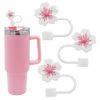 3pcs Cherry Blossom Silicone Straw Cover Cap for Stanley Cup, 10mm 0.4in Straw Tips Lids