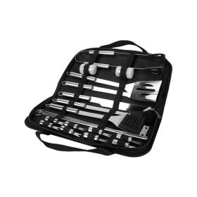 18 piece set Outdoor Cooking Utensil Kit Great Gift (Color: Black, Type: BBQ Tool Kit)