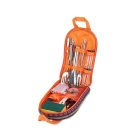 18 piece set Outdoor Cooking Utensil Kit Great Gift (Color: Orange, Type: BBQ Tool Kit)