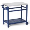 Outdoor Prep Cart Dining Table for Pizza Oven; Patio Grilling Backyard BBQ Grill Cart