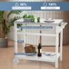 Outdoor Prep Cart Dining Table for Pizza Oven; Patio Grilling Backyard BBQ Grill Cart