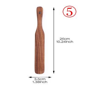 7pcs/set Teak Natural Wood Tableware Spoon Ladle Turner Skimmer Scoop Mixing Reusable Tool Kit (Color: shovel 5)