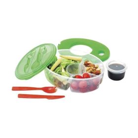 Reusable Salad Lunch Dressing Sauce Box (Color: Green, Type: No Compartments)