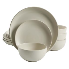 12-Piece Dinnerware Set (Color: Beige)