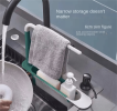 Telescopic Sink Storage Rack Holder Adjustable Telescopic 2-in-1 Sink Storage Rack Holder with Dishcloth for Home Kitchen