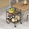 Mobile Bar Cart on Wheels Kitchen Island Cart