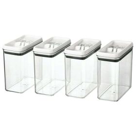 Canister Pack of 4 - Flip-Tite 11.5 Cup Rectangular Food Storage Container Set (Color: Clear)