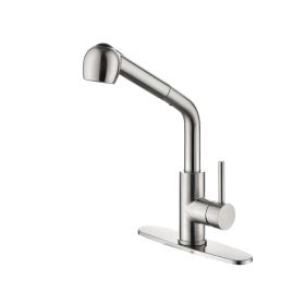 Single Handle Kitchen Sink Faucet with Pull Out Sprayer (Color: as Pic)