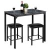 Small Space Kitchen Bar Furniture 3 Pieces Dining Table Set