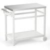 Outdoor Prep Cart Dining Table for Pizza Oven; Patio Grilling Backyard BBQ Grill Cart