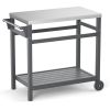 Outdoor Prep Cart Dining Table for Pizza Oven; Patio Grilling Backyard BBQ Grill Cart