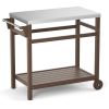 Outdoor Prep Cart Dining Table for Pizza Oven; Patio Grilling Backyard BBQ Grill Cart