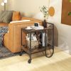 Mobile Bar Cart on Wheels Kitchen Island Cart