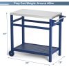 Outdoor Prep Cart Dining Table for Pizza Oven; Patio Grilling Backyard BBQ Grill Cart