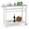 Outdoor Prep Cart Dining Table for Pizza Oven; Patio Grilling Backyard BBQ Grill Cart