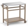 Outdoor Prep Cart Dining Table for Pizza Oven; Patio Grilling Backyard BBQ Grill Cart